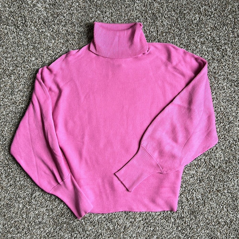 Cool Tone Pink High Neck Sweater